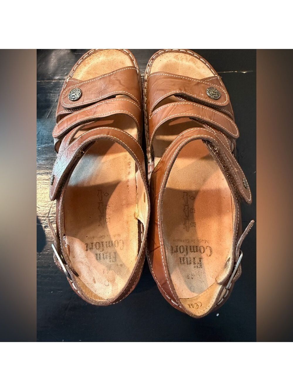 FINN COMFORT GOMERA-S COMFORT SANDAL LEATHER COGNAC (BROWN) EU 41 US 9.5 WOMEN - Picture 9 of 12